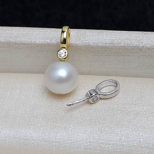 Pendentif en argent S925, design minimaliste pour femmes, plateau vide pour perles DIY, accessoires de bijoux semi-finis, 4044 - Product Image 5