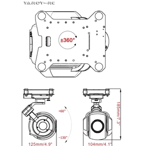 Caméra Gimbal <span class=keywords><strong>Tarot</strong></span> T26X-<span class=keywords><strong>NET</strong></span> 2MP avec Zoom Optique, Sortie Réseau et Commande Un Bouton Orientée Vers le Bas pour Jouets Électroniques et Systèmes Radio FXB - Product Image 6