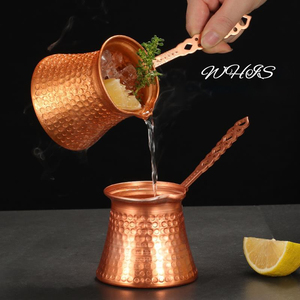 Taza <span class=keywords><strong>de</strong></span> café turca hecha a mano <span class=keywords><strong>de</strong></span> 330 ml, taza <span class=keywords><strong>de</strong></span> aluminio martillado, taza <span class=keywords><strong>de</strong></span> aleación <span class=keywords><strong>de</strong></span> aluminio chapada en cobre, olla <span class=keywords><strong>de</strong></span> metal para café griego y árabe - Product Image 2