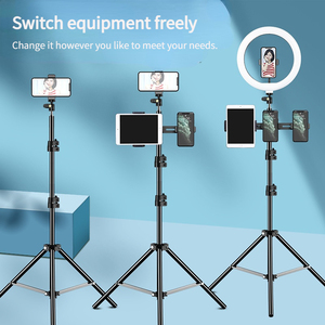 Soporte de película de video HD de 2,1 m Trípode de palo de selfie Universal 360 grados para soporte de teléfono Bluetooth Estuche de cámara digital-Acero duradero - Product Image 3