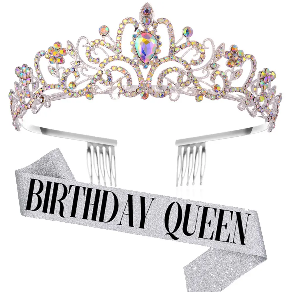 HPG2181 moda cumpleaños fiesta corona Correa reina corona cinta conjunto chica reina fiesta accesorios para el cabello