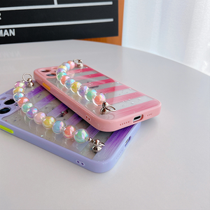 Funda de teléfono móvil de lujo ecológica líquida con cadena de perlas de fabricación Original para <span class=keywords><strong>Iphone</strong></span> 11 <span class=keywords><strong>12</strong></span> 13 14 15 16 17 Pro Max - Product Image 3