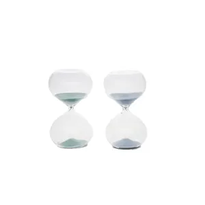 Hand Blown Sand Timer 3 Minute Glass Timer with Black or White Sand