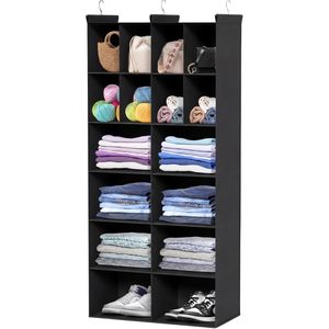 Organizador de Armario Colgante con 16 Compartimentos, Tela No Tejida, Almacenamiento de Ropa, Uso en Dormitorio, Tipo Gancho - Product Image 1