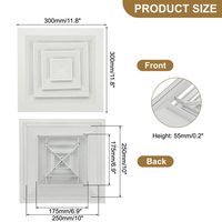 Diffuseur d'air carré moderne Lishine en alliage d'aluminium et plastique à installation facile avec noyau amovible pour centres commerciaux