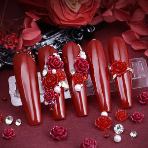 50 unids/bolsa 3D rosa roja flor <span class=keywords><strong>uñas</strong></span> encantos resina mezcla flor roja <span class=keywords><strong>San</strong></span> <span class=keywords><strong>Valentín</strong></span> decoración <span class=keywords><strong>de</strong></span> <span class=keywords><strong>uñas</strong></span> - Product Image 2