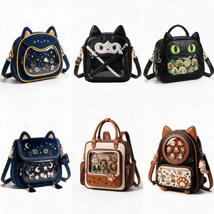 กระเป๋า Ita Bag แบบ ODM OEM สั่งทำได้ กระเป๋าสะพายข้างใส่ของได้เยอะ มีหน้าต่างใส สำหรับสะสมเข็มกลัดอนิเมะ ป้ายติดเสื้อ คอสเพลย์ กระเป๋าถือสะพายไหล่ - Product Image 4