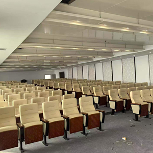 Sillas Plegables de Diseño Moderno <span class=keywords><strong>para</strong></span> Teatro, con Patas Metálicas, Cojines de Tela y Esponja, Cómodas <span class=keywords><strong>para</strong></span> Escuelas, Auditorios e Iglesias - Product Image 1