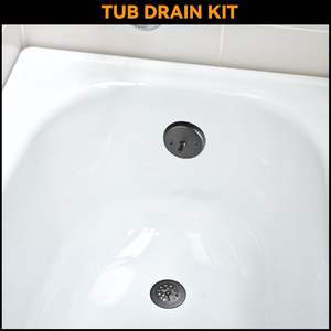 <span class=keywords><strong>Kit</strong></span> de vidange de <span class=keywords><strong>baignoire</strong></span> à levier <span class=keywords><strong>noir</strong></span> mat pour remplacement de vidange de <span class=keywords><strong>baignoire</strong></span> de 1-1/2 "et 1-3/8" avec plaque frontale de débordement à levier de voyage - Product Image 5