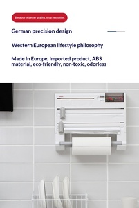 Wholesale 6-in-1 <b>Plastic</b> <b>Wrap</b> Tissue Dispenser with Cutter Refrigerator Magnetic Holder - Product Image 6