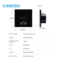 CNSKOU US EU Luminaire mural intelligent étanche à poteau unique 10A Connectivité Wi-Fi Utilisation domestique Capteur infrarouge Panneau en verre et PC 240V