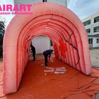 Tunnel gonflable rose sur mesure pour exposition, tunnel gonflable en forme d'organes gastro-intestinaux