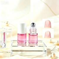 Botol Minyak Esensial Transparan 2ml, Bentuk Silinder, Sampel Kecil, untuk Nail Art, Minyak Ujung Jari, Dilengkapi Pipet