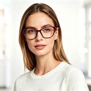 Monturas de Gafas Ópticas Unisex, Diseño Ojo de Gato, Aro Completo, Patrón Sólido, Cómodas para Todas las Formas de Rostro, Uso Diario - Product Image 1
