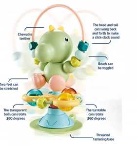 Jouet <span class=keywords><strong>hochet</strong></span> pour bébé en gros, adorable dinosaure, <span class=keywords><strong>ventouse</strong></span>, jouet à main - Product Image 3