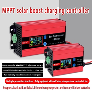 Contrôleur de charge solaire LCD <span class=keywords><strong>MPPT</strong></span> 12V/24V/48V 25A 700W/1400W, convertisseur de surtension haute efficacité, version améliorée - Product Image 5