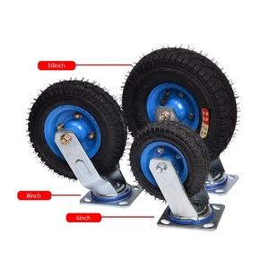 <span class=keywords><strong>Roue</strong></span> pneumatique <span class=keywords><strong>gonflable</strong></span> de 10 pouces (<span class=keywords><strong>260</strong></span> mm), roues pivotantes, chariot à roulettes industriel avec plaque / frein - Product Image 5
