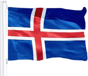 Bendera Islandia 3X5 100% Bendera Poliester Bendera Nasional Islandia Kustom