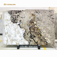 Stonelink Prix de gros Brésil Panneau mural luxueux en quartzite de Patagonie blanc naturel Dalles de marbre Pandora translucide Carreaux