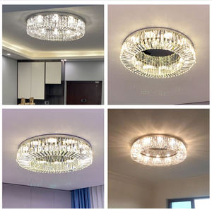 ثريا عصرية LED للسقف، ثريا فاخرة حديثة طويلة LED، إضاءة ديكور منزلي، مصباح سقف كريستال K9 - Product Image 2