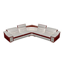 Canapé en cuir moderne simple en forme de U avec audio Bluetooth et fonction de massage pour la maison, le salon, les petits ou les grands appartements