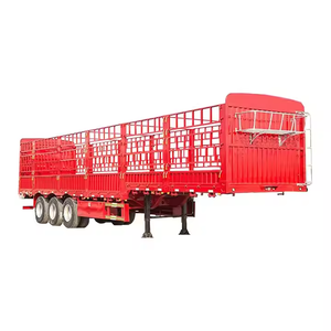 รถพ่วงกึ่งพ่วงแบบมีรั้วสำหรับขนส่งสินค้า 3 เพลา รับน้ำหนัก 60 ตัน 80 ตัน 100 ตัน สำหรับขนส่งสัตว์ น้ำตาล อ้อย - Product Image 2