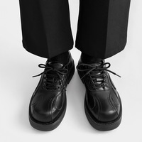 Chaussures Derby Vintage Noires et Blanches pour Hommes, Respirantes, à Semelles Épaisses Antidérapantes et Résistantes à l'Usure, Rehaussantes, Idéales pour le Bureau et la Carrière