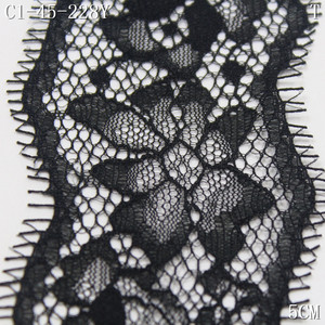 Thân Thiện Với Môi 5Cm Chiều Rộng Hẹp Mềm Đen Chantilly Ren <span class=keywords><strong>Trim</strong></span> Không Căng Lông Mi Ren Cắt Tỉa Cho Quần Áo Hàng May Mặc Phụ Kiện - Product Image 4