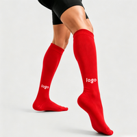 Chaussettes de compression tricotées mi-hautes avec logo personnalisé, unisexes, en nylon de haute qualité, séchage rapide, pour jeunes, football, sport