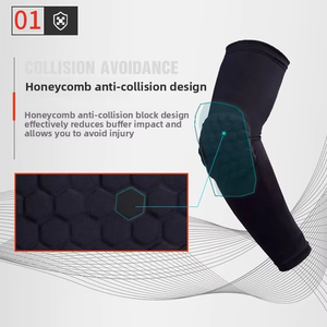 Manchon de compression respirant pour le coude de basketball, anti-collision, avec support alvéolé antidérapant, vente en gros - Product Image 3