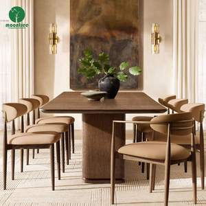 मोनट्री आधुनिक सरल ठोस लकड़ी रेस्तरां प्रकाश विलासिता रेट्रो व्यक्तित्व भोजन तालिका डिजाइनर रचनात्मक लंबी तालिका - Product Image 6