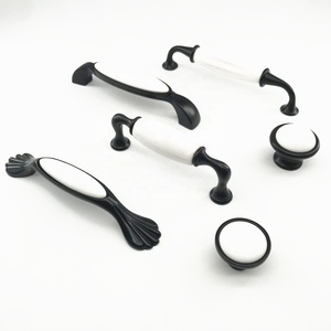 White <strong>Black</strong> for Kitchen Cupboards Cabinet <strong>Door</strong> Drawer Pulls Furniture <strong>Knobs</strong> Ceramic Handle - Product Image 1