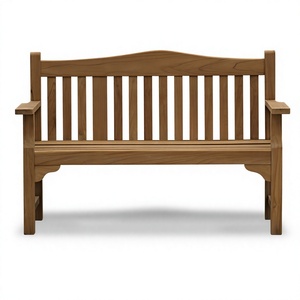 Banc d'extérieur rectangulaire moderne en bois massif pour mobilier de patio - Product Image 2
