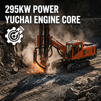 Foreuse de surface DTH intégrée haute puissance KT9D 295 kW avec moteur Yuchai et compresseur d'air à vis 22 bars pour forage sur chenilles