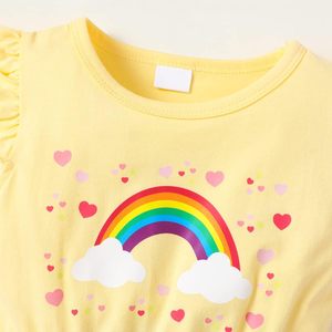 Vestido de Tul para Niña Akyzic, Disfraz de Unicornio, Fiesta de Cumpleaños, Princesa, Verano, Casual, Falda Tutú, Manga <span class=keywords><strong>con</strong></span> Volantes, Arcoíris - Product Image 5