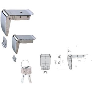 Charnière Takigen en acier inoxydable avec verrou pour porte d'armoire, boucle d'angle - Product Image 1