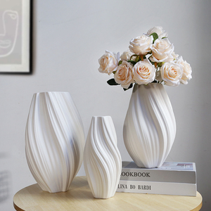 Nouvel ensemble de 2 vases en céramique de qualité supérieure, formes nordiques 3D, pour fleurs séchées, décoration minimaliste rustique pour <span class=keywords><strong>la</strong></span> maison et <span class=keywords><strong>la</strong></span> maison d'hôtesse - Product Image 6
