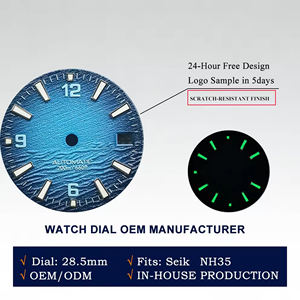 Esfera de Reloj Personalizable OEM con Diseño de Olas Oceánicas en Degradado Azul para Movimiento NH35, Resistente al Agua hasta 200 m, Marcadores Luminosos C3 - Product Image 2