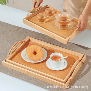Bamboo Wood Serving <b>Tray</b> Rectangular Solid Wood Fruit <b>Tea</b> <b>Tray</b> Household Kitchen Restaurant Use - Product Image 2