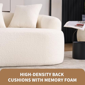 Sofá Curvo de Dos Plazas con Espuma Viscoelástica, Sofás Modernos de Tela, Sofá de Lujo para Sala de Estar, Muebles para Apartamento - Product Image 2