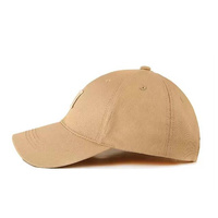 Gorra de béisbol casual de 6 paneles estilo trucker para exteriores, color caqui, con bordado vintage, estilo occidental y urbano.