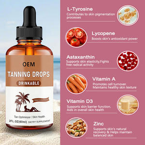 قطرات الدباغة المخصصة من شركة تصنيع المعدات الأصلية-L-Tyrosine & Astaxanthin للتوهج المشمس ، والتوافر الحيوي ، قطرات قابلة للشرب 2 أونصة - Product Image 2