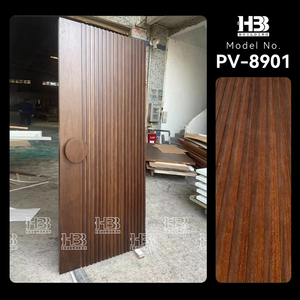 Puerta de Entrada Pivotante de Madera Maciza con Diseño de Lamas Verticales para Casas Residenciales Modernas en Australia - Product Image 3
