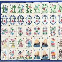 Nouvel ensemble de Mahjong classique de luxe américain en acrylique, motif Nature, pour 4 joueurs, divertissement pour adultes à domicile