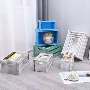 Wooden Storage <b>Crate</b> Rectangle Stackable For Home Living Room Organizing Neatening Storage Baskets CM-2 - Product Image 4