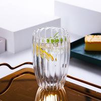 Tasse à café expresso en verre borosilicate de haute qualité, motif vertical, double paroi, tasse à café à double couche