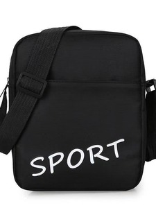 Bolso Bandolera Negro para Hombre, Estilo Casual Deportivo, de Nailon, con Logotipo Personalizado - Product Image 2