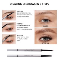 Crayon à sourcils à marque privée avec brosse, 5 teintes, imperméable, longue tenue, logo personnalisé, cosmétiques vegan en gros