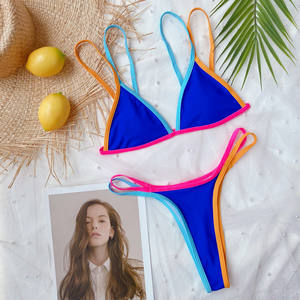 <span class=keywords><strong>Bikini</strong></span> de Dos Piezas con Combinación de Colores Popular, Traje de Baño Brasileño Sexy para Mujer - Product Image 3