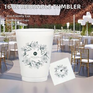 Livraison Rapide – Gobelet de Stade en Plastique 16 oz et 12 oz – Tasse à Vin Moderne Réutilisable – Gobelet Givré Flexible pour Événements et Mariages - Product Image 2